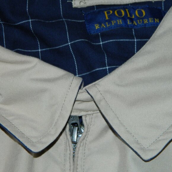 POLO Ralph Lauren Men's Full Zip Up 100% Cotton Khaki Beige Bomber Jacket Sz 3XL - Picture 7 of 16